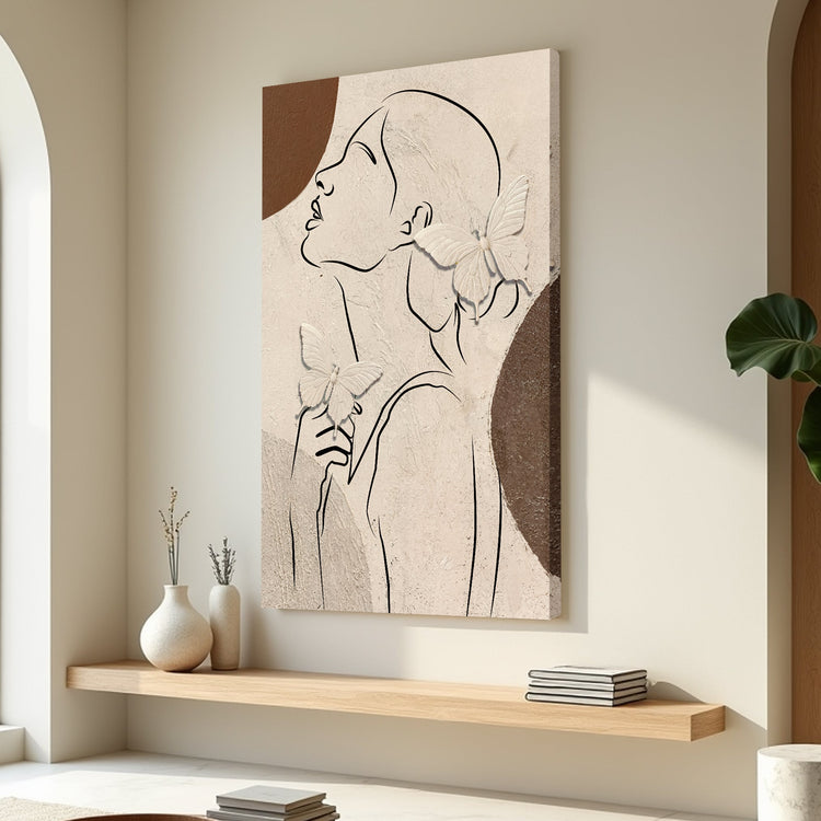 Minimalist Woman Line Art Canvas Wall Art-1