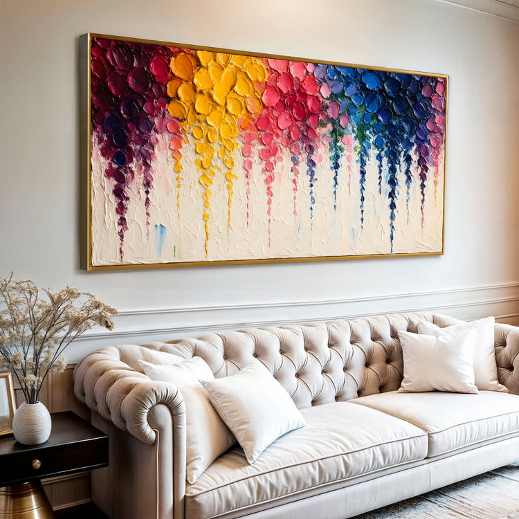 Rainbow Cascade Impasto Wall Art-2