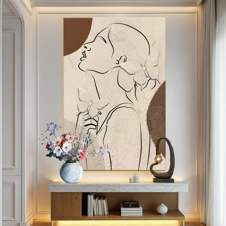 Minimalist Woman Line Art Canvas Wall Art-3
