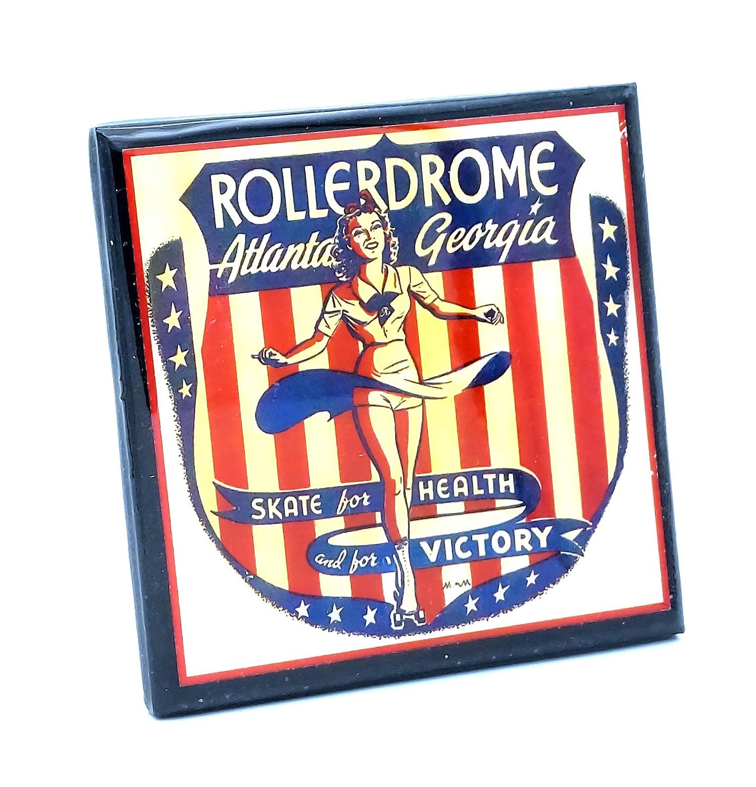 Vintage Roller Skating Rink Drink Coaster Set - Let&
