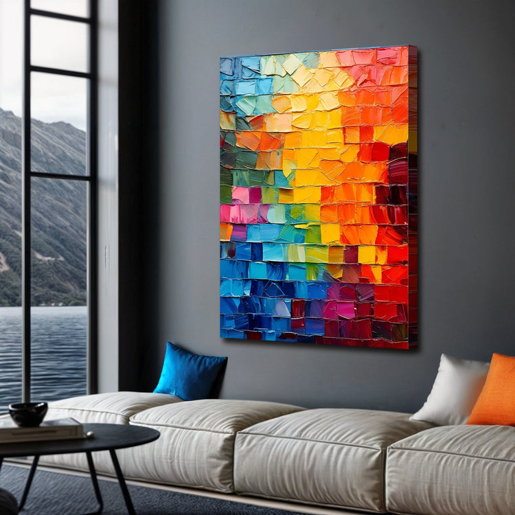 Spectrum Mosaic Impasto Wall Art-2