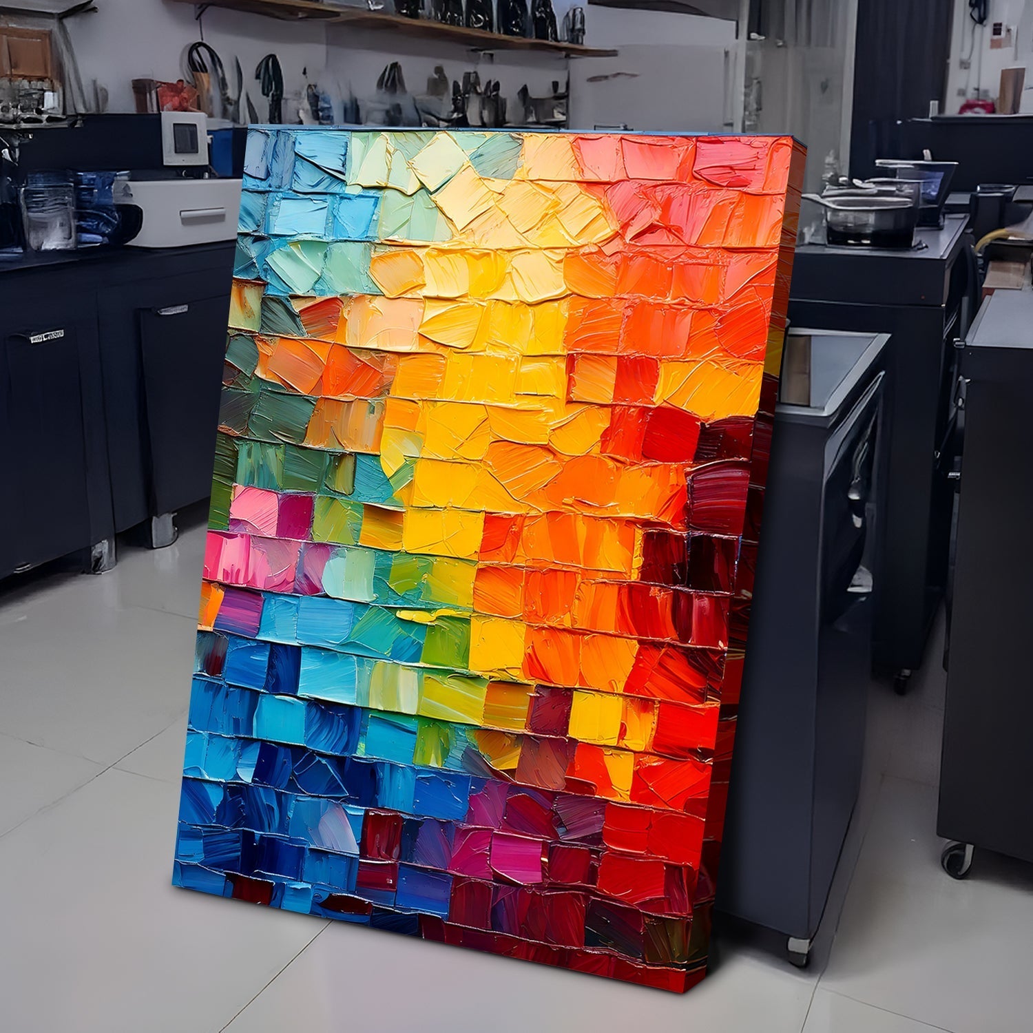 Spectrum Mosaic Impasto Wall Art-3