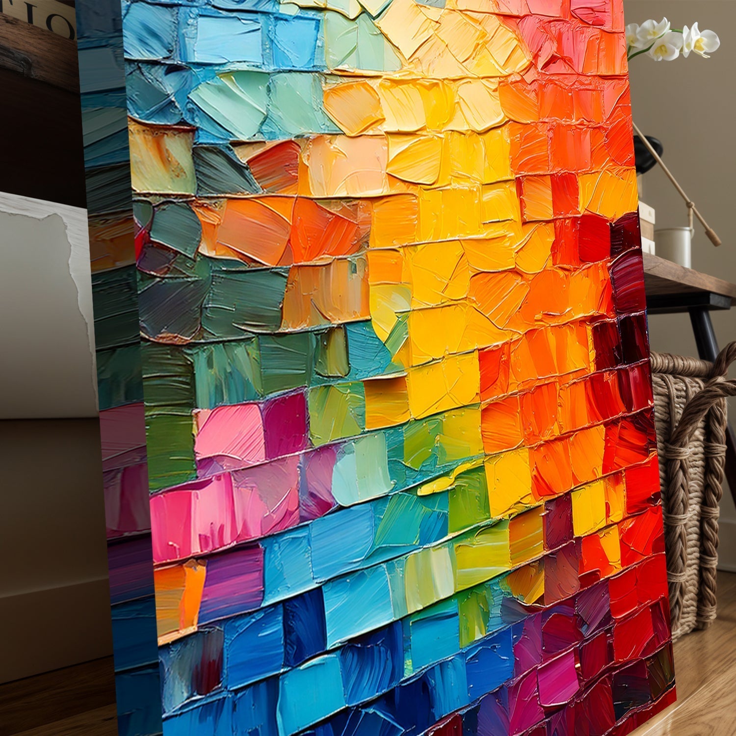 Spectrum Mosaic Impasto Wall Art-4