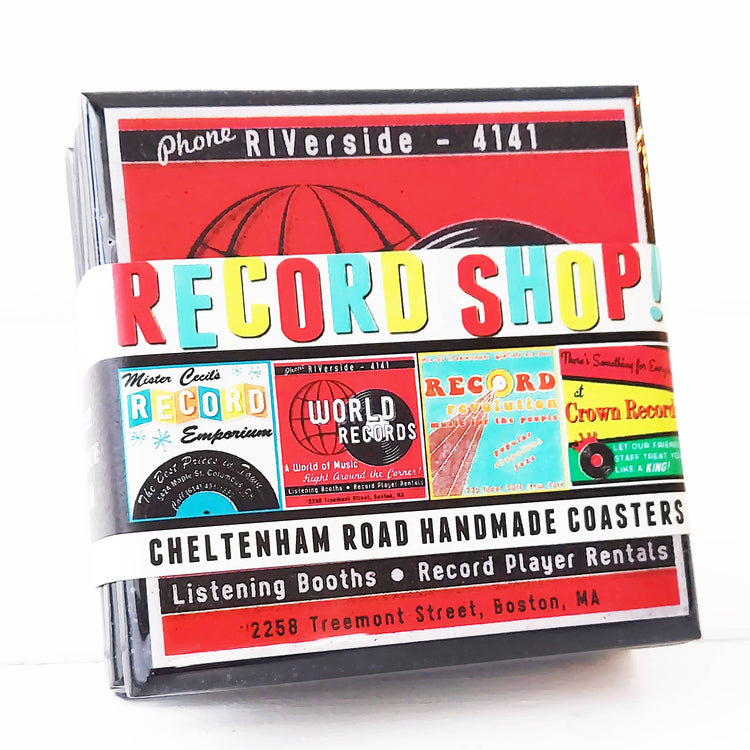 Classic Record Shop Drink Coaster Set-4