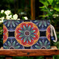 Authentic Kilim Fabric Evil Eye Floral Mandala Design Zipper Clutch Purse, Turkish Carpet, Pouch, Coin Purse, Wallet, Small Storage