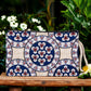 Authentic Kilim Fabric Three Eye Circle Design Zipper Clutch Purse, Turkish Carpet, Pouch, Coin Purse, Wallet, Small Storage