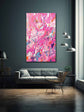 Pink Dripping Color Painting Canvas Art Print