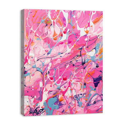 Pink Dripping Color Painting Canvas Art Print